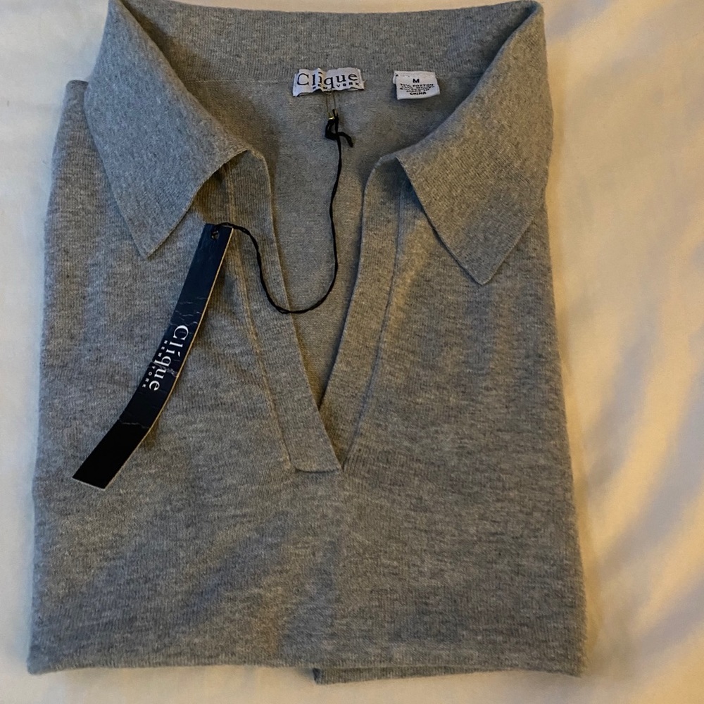 CLIQUE NEW YORK GREY WOMAN/LADIES POLO SHIRT NWT